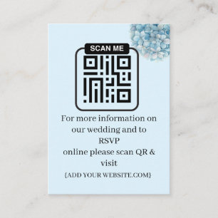Carte D'accompagnement Mariage aquarelle romantique aux hortensias bleu p