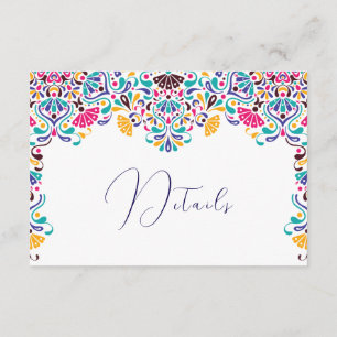 Carte D'accompagnement Mariage arc-en-ciel de style vibrant fiesta mexica