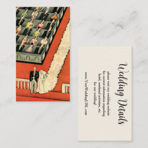 Carte D'accompagnement Mariage Art Déco vintage, mariée et chambre RSVP