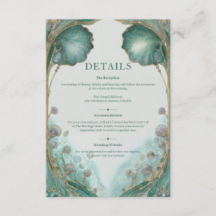 Carte D'accompagnement Mariage Art nouveau de fantaisie dorée
