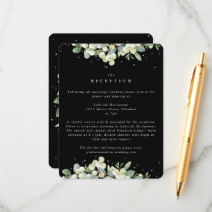 Carte D'accompagnement Mariage aux baies noires de symphorine + eucalyptu