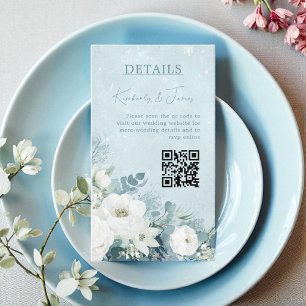 Carte D'accompagnement Mariage aux Roses Blanches Hellebores Eucalyptus A