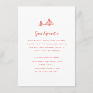 Carte D'accompagnement Mariage Bay Bridge Insertion