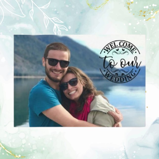 Carte D'accompagnement Mariage Bienvenue Photo personnalisée Moderne Rela (Create a heartfelt first impression with a custom photo wedding welcome enclosure card)