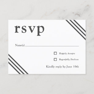 Carte D'accompagnement Mariage blanc simple et élégant RSVP