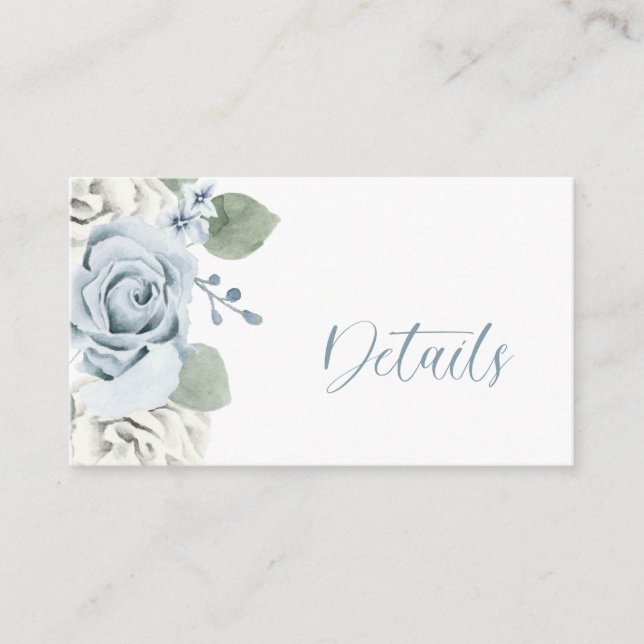 Carte D'accompagnement Mariage bleu (Devant)