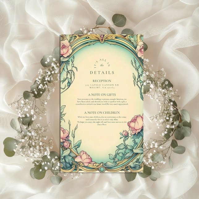 Carte D'accompagnement Mariage Blush Blue Garden (Créateur téléchargé)