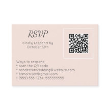 Mariage Blush Pink RSVP en ligne QR Code photo