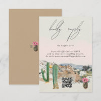 Mariage bohème au cactus du désert à l'aquarelle