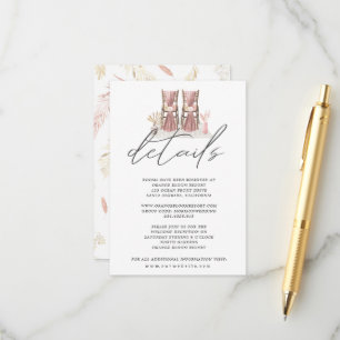 Carte D'accompagnement mariage bohème tropical