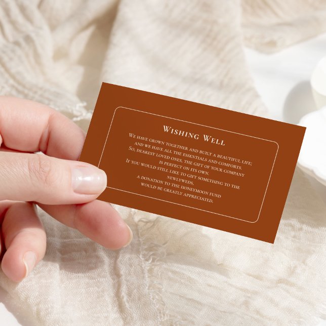 Carte D'accompagnement Mariage Boho Terracotta simple bien vouloir (Créateur téléchargé)