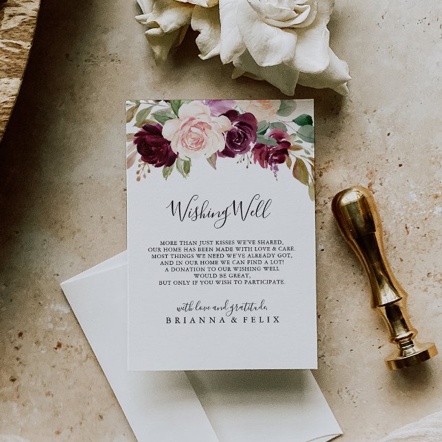 Carte D'accompagnement Mariage botanique floral rustique qui veut bien (Créateur téléchargé)