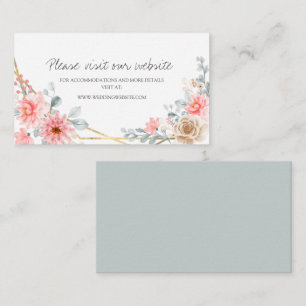 Carte D'accompagnement Mariage botanique géométrique rose pâle