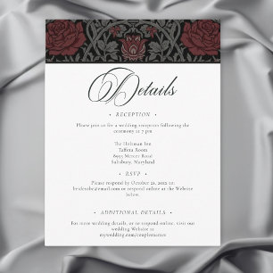 Carte D'accompagnement Mariage botanique gothique vintage élégant et somb