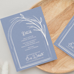 Carte D'accompagnement Mariage Botanique Minimaliste à Arche Bleu Poussié
