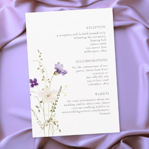 Carte D'accompagnement Mariage Botanique Romantique Minimaliste aux Fleur
