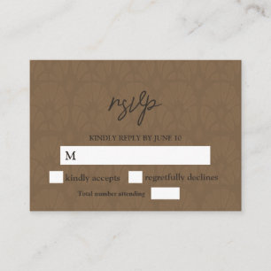 Carte D'accompagnement Mariage Brown en cuir embouti en cuir