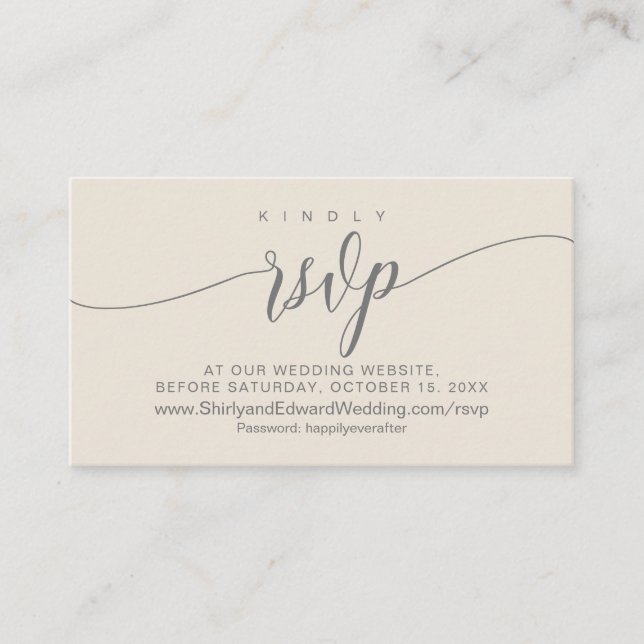 Carte D'accompagnement Mariage Celebration en ligne RSVP, Moderne (Devant)