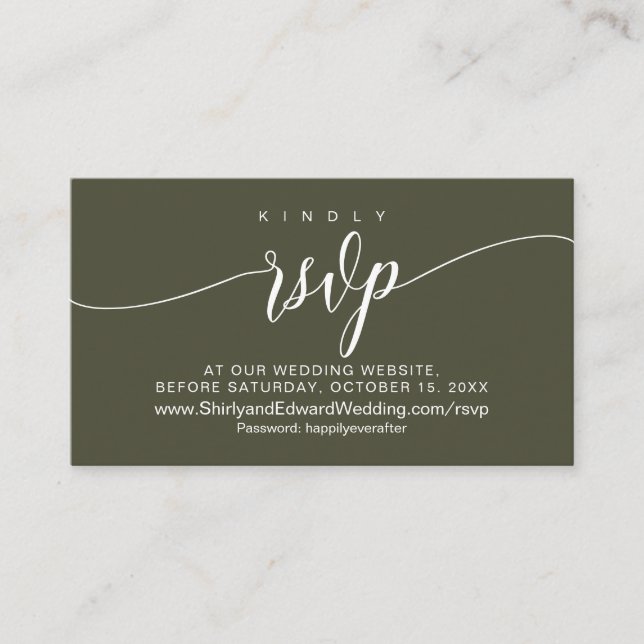 Carte D'accompagnement Mariage Celebration en ligne RSVP, Moderne (Devant)