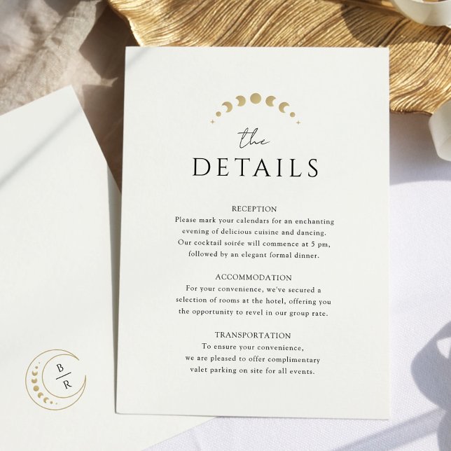 Carte D'accompagnement Mariage céleste d'or (Créateur téléchargé)