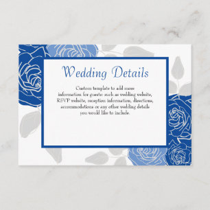 Carte D'accompagnement Mariage Chic Simple Rose Stylée Fleur Bleue