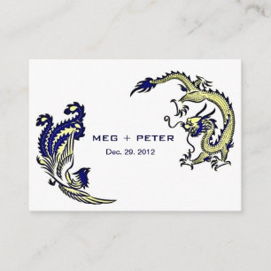 Carte D'accompagnement Mariage chinois Dragon-Phoenix moderne RSVP