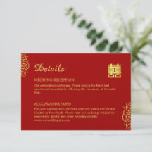 Mariage chinois rose rouge et or