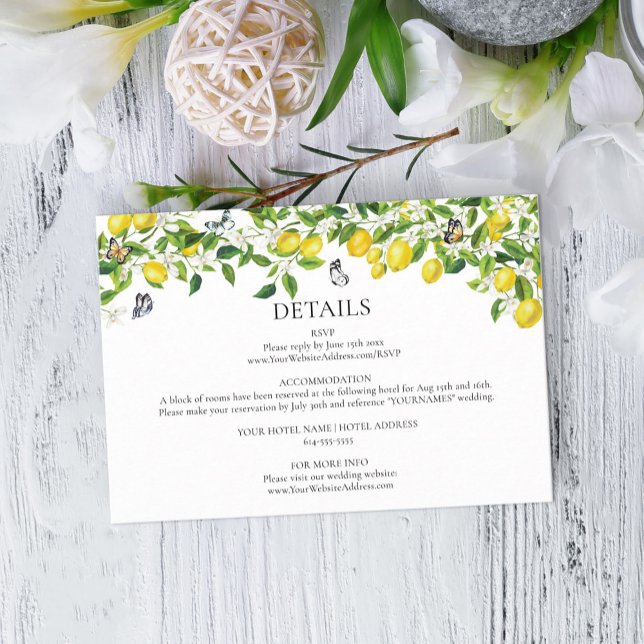 Carte D'accompagnement Mariage citron (Créateur téléchargé)