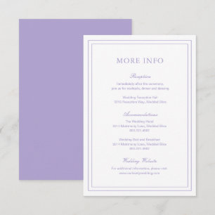 Carte D'accompagnement Mariage classique Lilac élégant