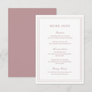 Carte D'accompagnement Mariage classique rose élégant