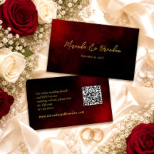 Mariage Code QR Rouge Noir Or Luxe