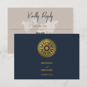 Carte D'accompagnement Mariage Compass de passeport de mariage de destina