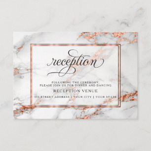 Carte D'accompagnement Mariage cuivre et marbre Élégance Bold