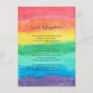 Carte D'accompagnement Mariage d'aquarelle arc-en-ciel