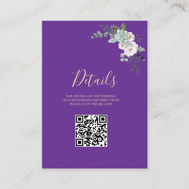 Carte D'accompagnement Mariage d'aquarelle d'hiver (Devant)