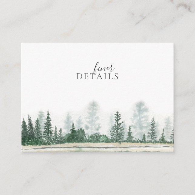 Carte D'accompagnement Mariage d'aquarelle Rustic Mountain Forest (Devant)
