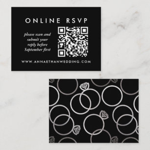 Carte D'accompagnement Mariage d'argent moderne en ligne QR Code RSVP