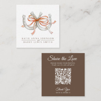 Carte D'accompagnement Mariage d'automne QR partager l'amour ruban fers à
