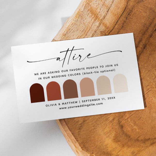 Carte D'accompagnement Mariage de automne en terre cuite tenue code palet (Créateur téléchargé)