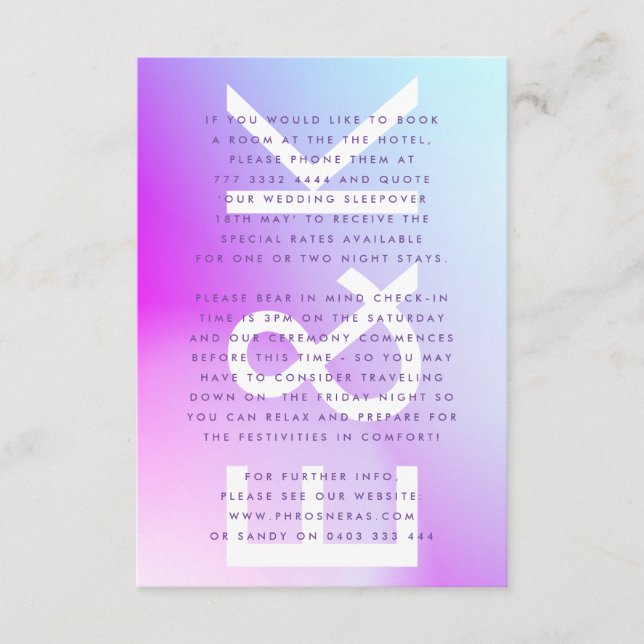 Carte D'accompagnement Mariage de automne violet ultra moderne (Devant)