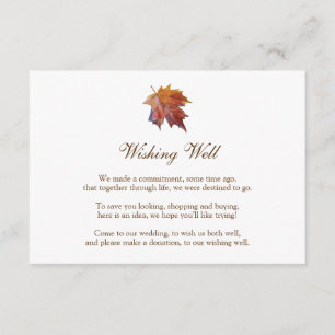 Carte D'accompagnement Mariage de automne Wishing well, feuille aquarelle