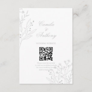 Carte D'accompagnement Mariage de Boho Floral Corner Argent