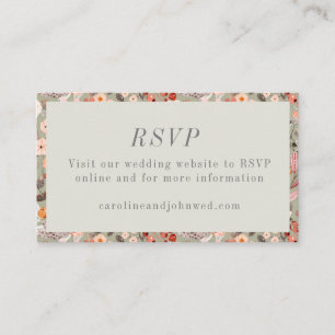 Carte D'accompagnement Mariage de Boho Rustique Neutre Terre Florale RSVP