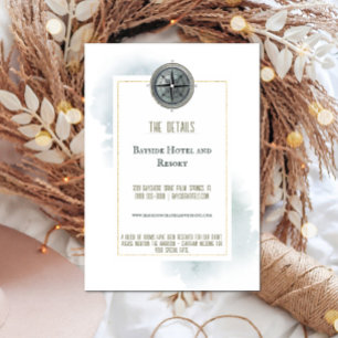 Carte D'accompagnement Mariage de boussole marine vintage