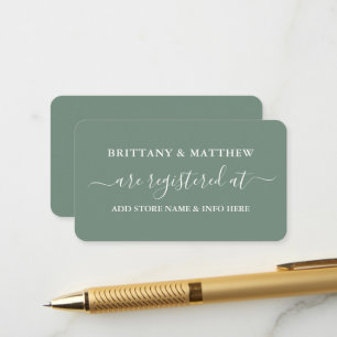Carte D'accompagnement Mariage de calligraphie moderne Sage Green
