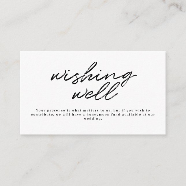 Carte D'accompagnement Mariage de calligraphie noir blanc désirant bien (Devant)