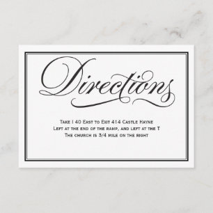 Carte D'accompagnement Mariage de calligraphie noir et blanc
