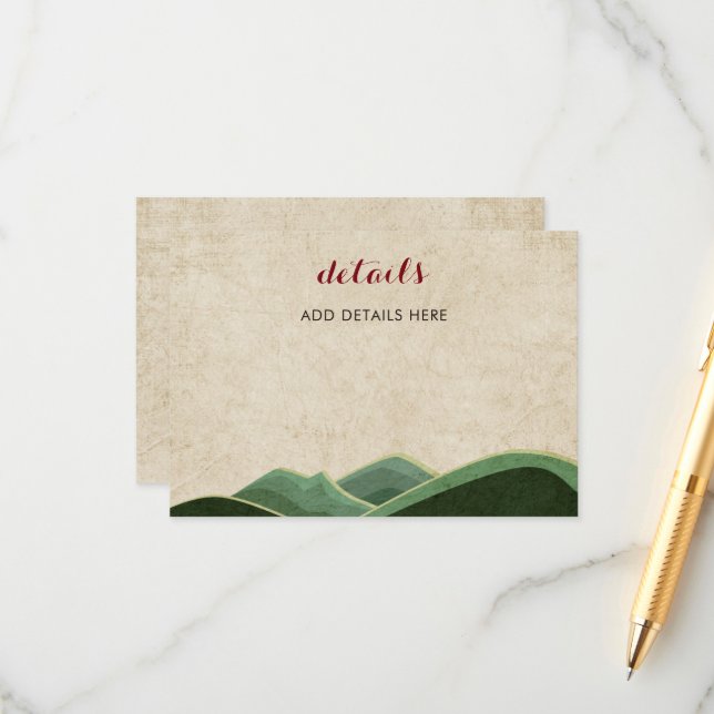 Carte D'accompagnement Mariage de camping rustique (Devant/Arrière en situation)