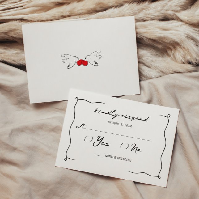 Carte D'accompagnement Mariage de cerisier manuscrit Whimsical (Créateur téléchargé)
