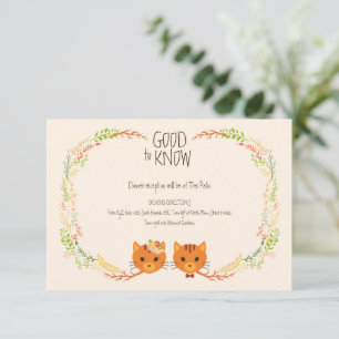 Carte D'accompagnement Mariage de chats de forêt lunaire (crème) RSVP